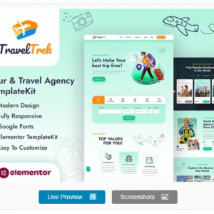 Travel Trek - Tour and Travel Agency Elementor Template Kit download PLR