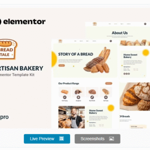 Baketale - Artisan Bakery Elementor Template Kit download PLR