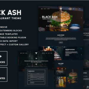 Black Ash - Dark Restaurant WordPress Theme download PLR