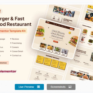 BigBurger - Burger & Fast Food Restaurant Elementor Template Kit download PLR