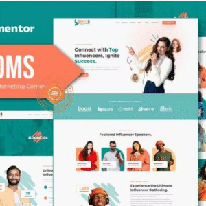 Booms - Influencer Marketing Conference Elementor Template Kit download PLR