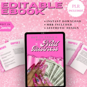 PLR eBook - Nail Business, Canva eBook Template, DFY