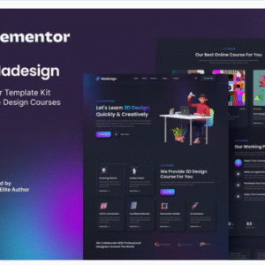 Madesign – Online Design Courses Elementor Template Kit download PLR
