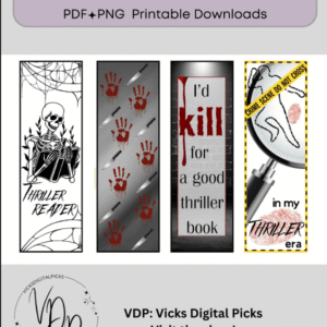 Thriller, Psychological Thriller Bookmark PLR