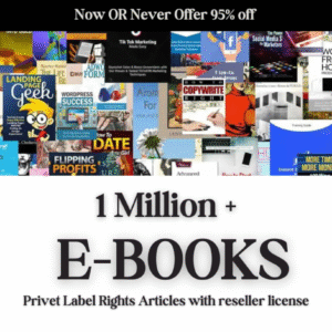 1 Million+ Ebooks + 1 Million PLR Articles Bonus with reseller rights PLR