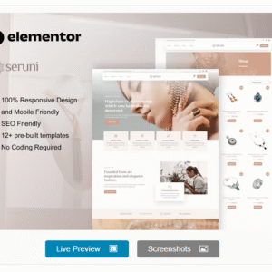 Seruni - Jewelry Store WooCommerce Elementor Pro Template Kit download PLR