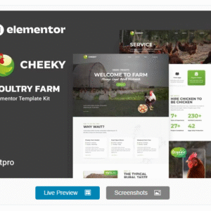 Cheeky - Poultry Farm Elementor Template Kit download PLR