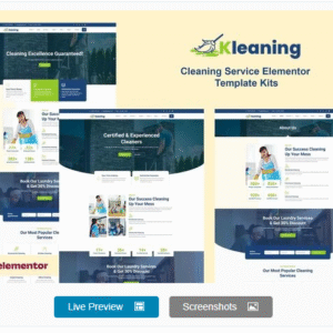 Kleaning - Cleaning Service Elementor Template Kits download PLR