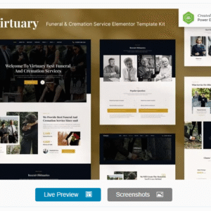 Virtuary - Funeral & Cremation Services Elementor Template Kit download PLR