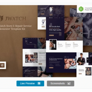 JWatch – Watch Store & Repair Service Elementor Template Kit download PLR