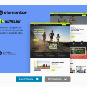 Runclub – Running Club, Marathon & Sports Elementor Template Kit download PLR