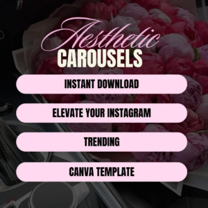 100 Aesthetic Pink Instagram Carousel Templates PLR