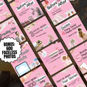 100 Aesthetic Pink Instagram Carousel Templates PLR