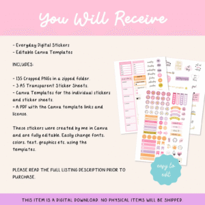 Everyday Digital Stickers, PLR