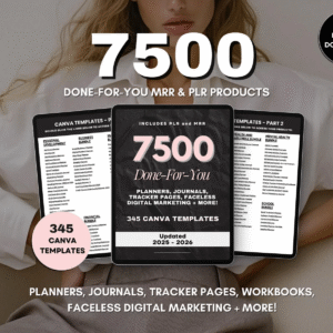 7500 Done For You PLR MRR Digital Canva Template Bundle