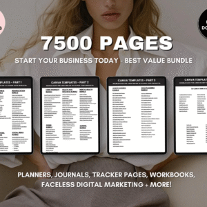 7500 Done For You PLR MRR Digital Canva Template Bundle